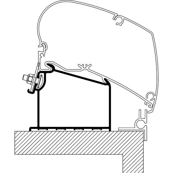 Roof Adapter für Adria Wohnwagen ab Bj. 2015 zu Omnistor Serie 6 und 9