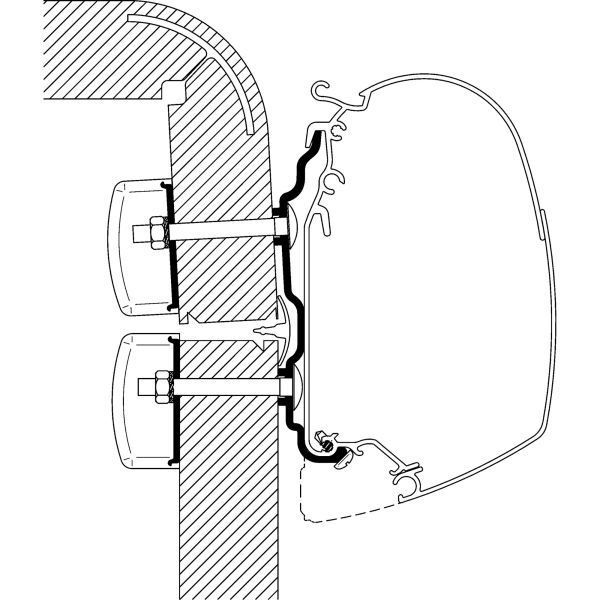 Adapter für Hymer Exsis / Camp ab Bj. 2012 zu TO Serie 5 und 8, Länge 4 m