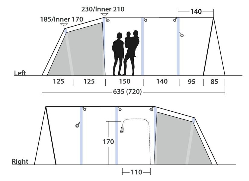 7 Personen Tunnelzelt Vermont 7 Air inkl- Teppich und Unterlage