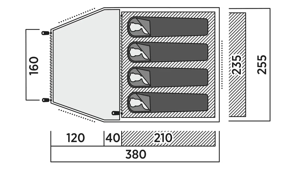 4 Personen Tunnelzelt Kinn 4 Ausstellungsstück