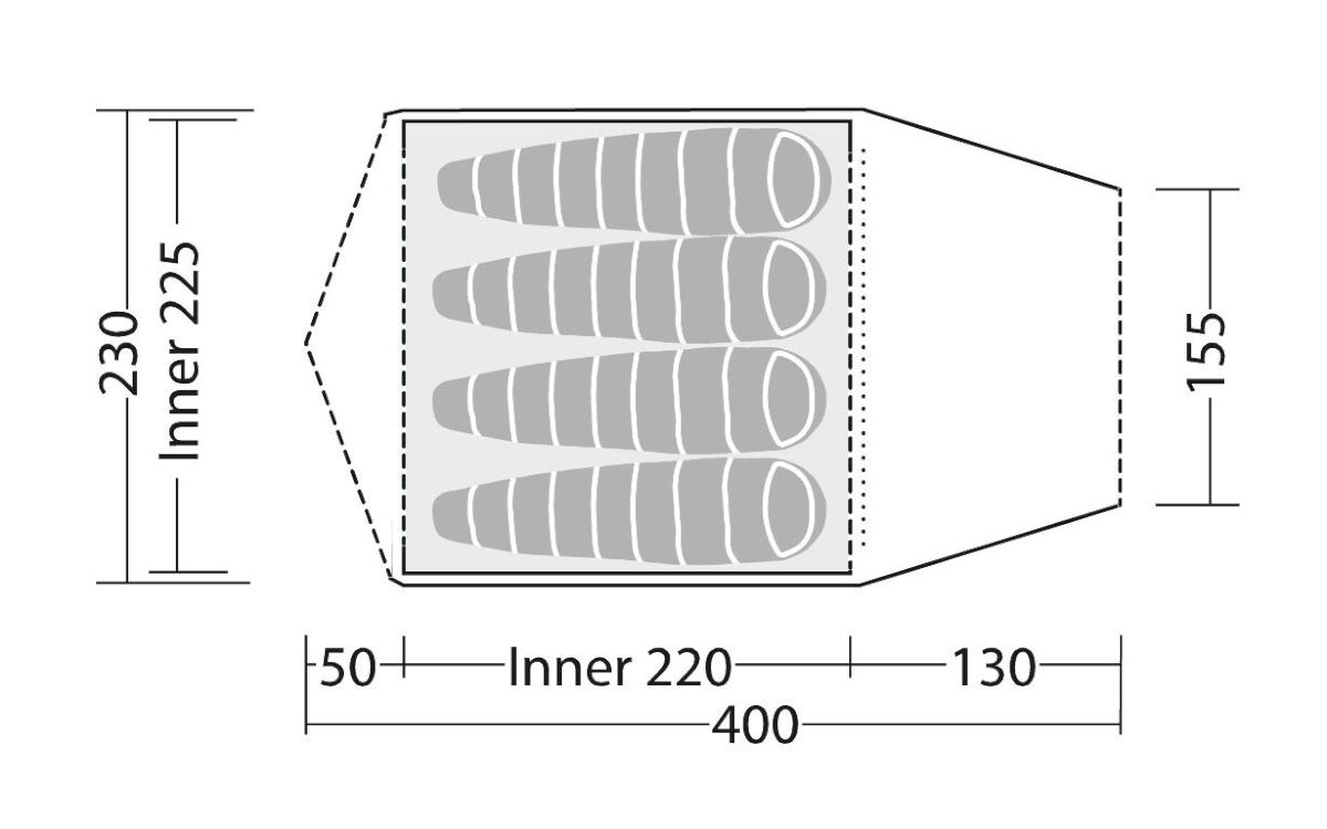 4 Personen Kuppelzelt Lago Flex 4