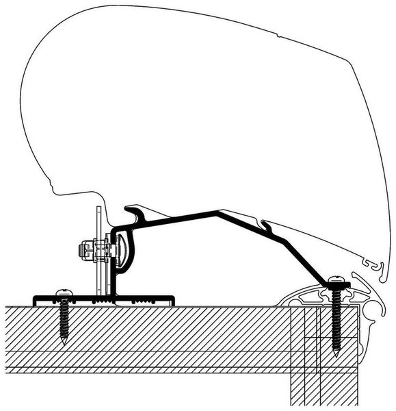Caravan Roof Adapter zu Omnistor Serie 6 und 9, 3 x 1 m