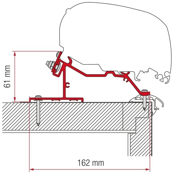 Adapter F80/F65 Caravan Roof 340 cm