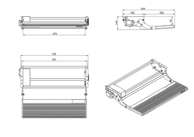 Trittstufe Lippert mit Schwingbewegung für Reisemobile
