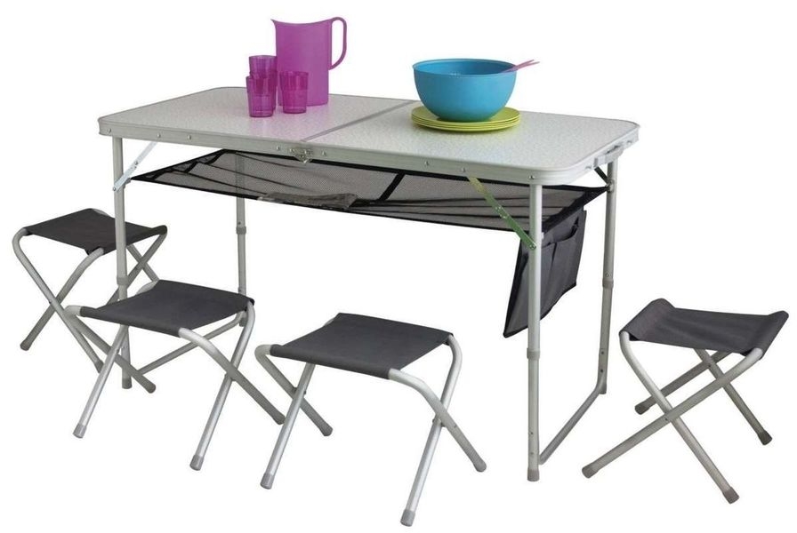Picknicktisch Set Dijon mit 4 Hockern