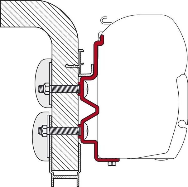 Montageschiene für F45 Markise an HymerCamp 450 cm