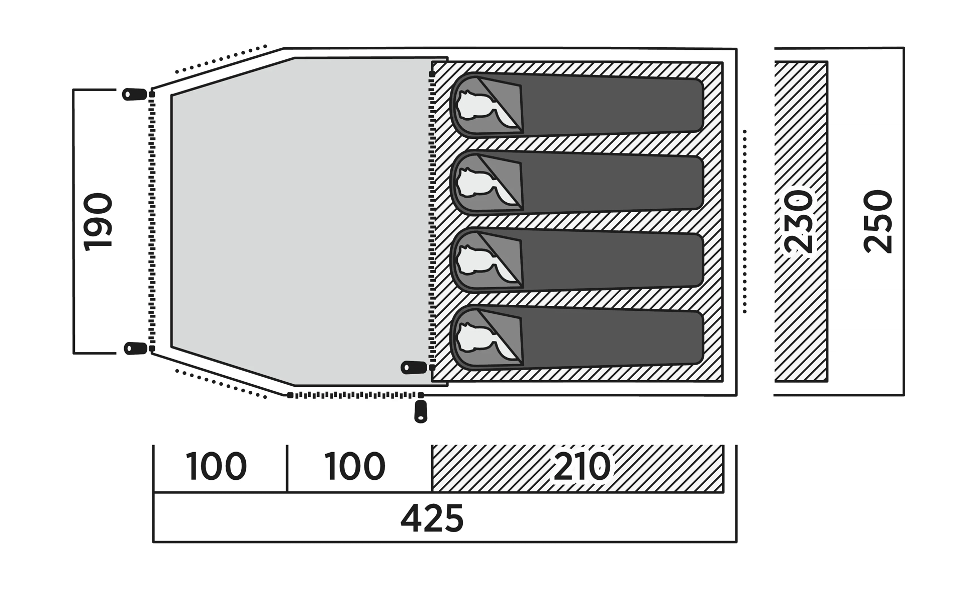 4 Personen Tunnelzelt Hemsedal 4 Ausstellungsstück
