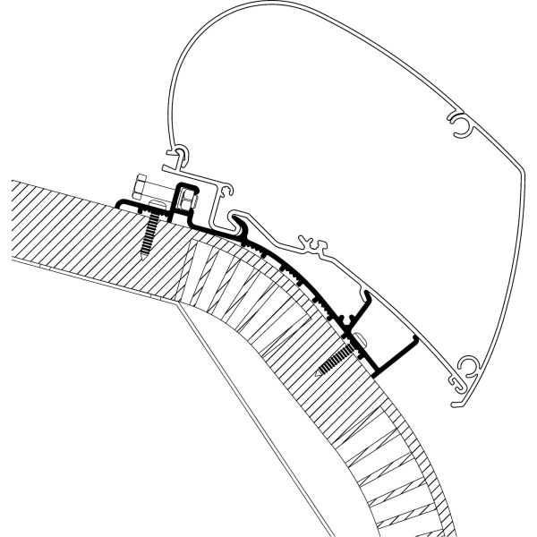 Thule Adapter Carthago Chic ab Bj. 2015 zu TO Serie 6 und 9, Länge 5,5 m II.Wahl