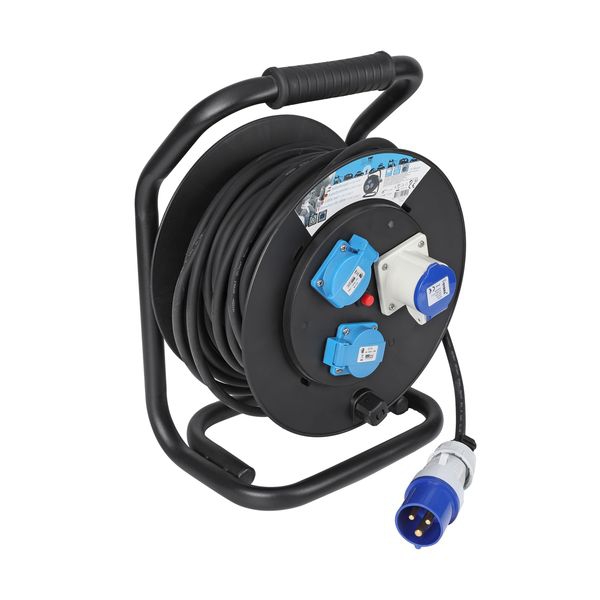 Kabeltrommel 25m 3x1,5mm² Kabel mit CEE Stecker, 2x Schuko Dosen, 1x CEE Dose