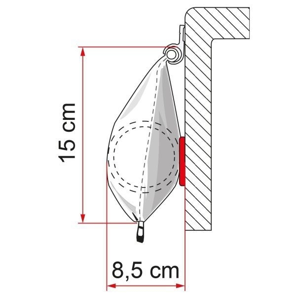 Sackmarkise Caravanstore XL 440 Royal Blue 1x eingezogen