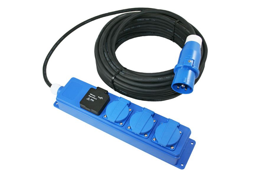 Steckerleiste 3 Steckdosen/USB 3x1,5² 20m