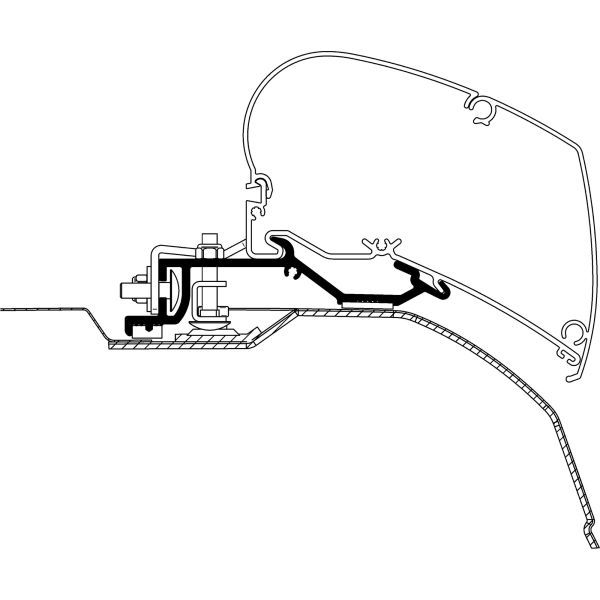 Adapter für Fiat Ducato ab Baujahr 2006/07 zu Thule Omnistor Serie 6 (3,8-4 m)