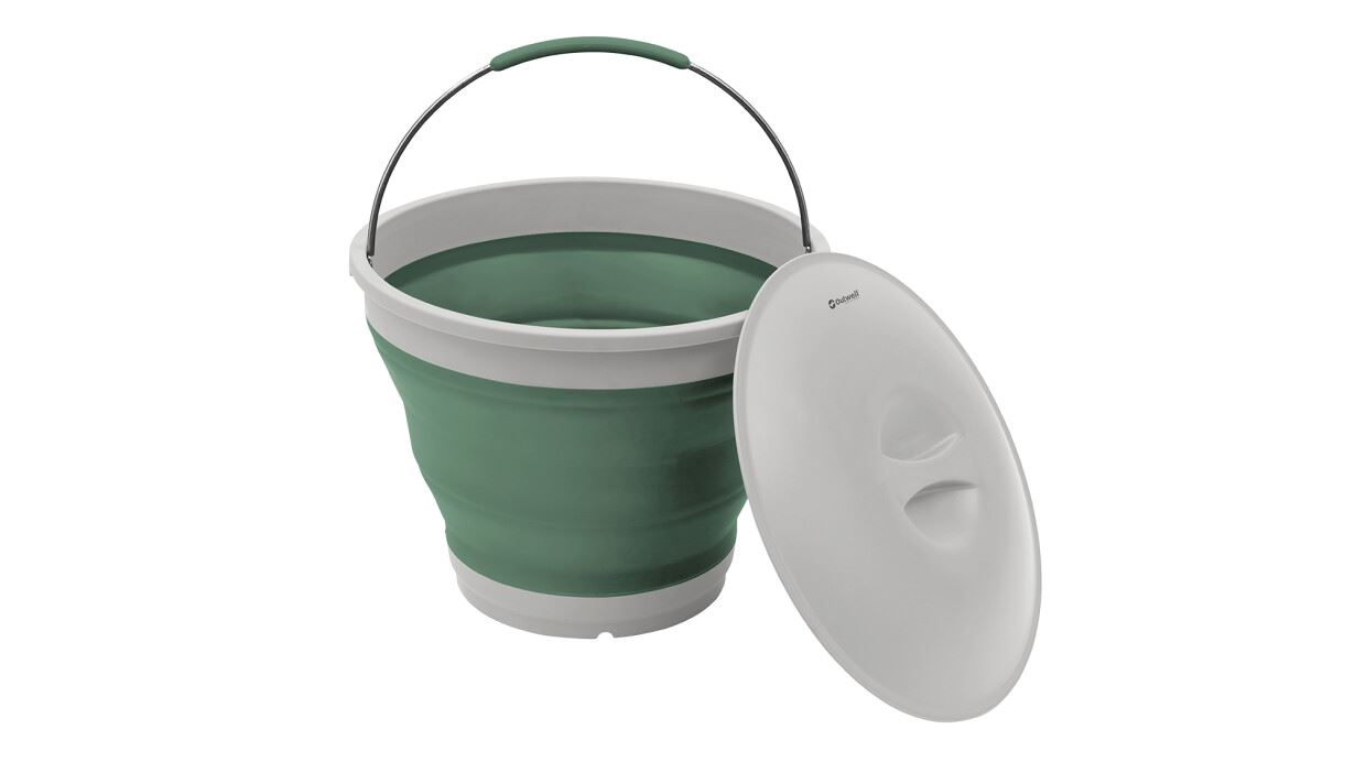 Faltbarer Collaps Eimer mit Deckel Shadow Green