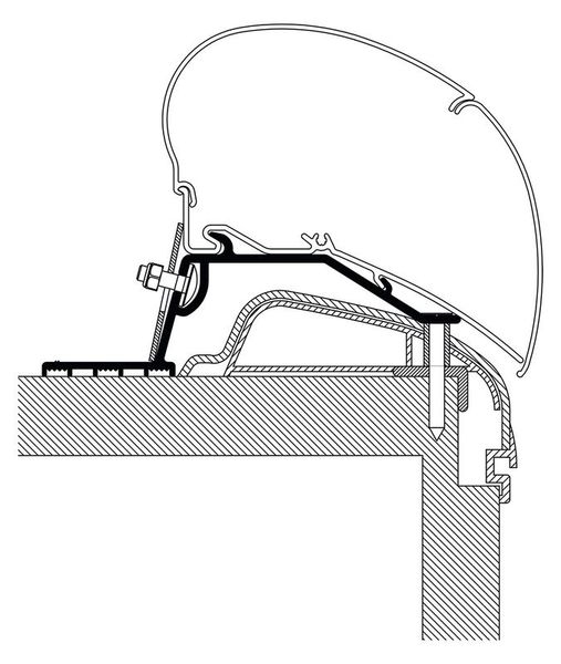 Roof Adapter für Hobby Wohnwagen Premium ab Bj. 2012 zu Omnistor Serie 6 und 9