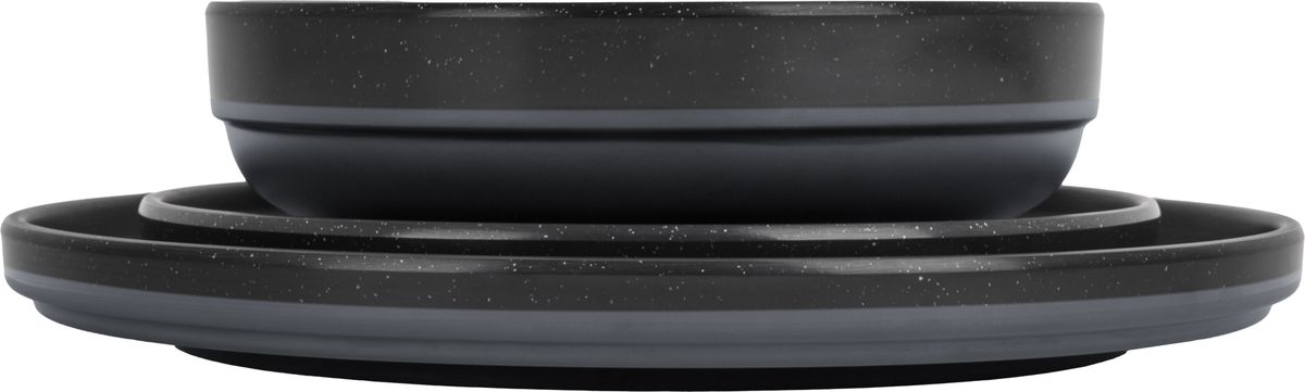 Geschirrset Midday Odette double black 12-teilig