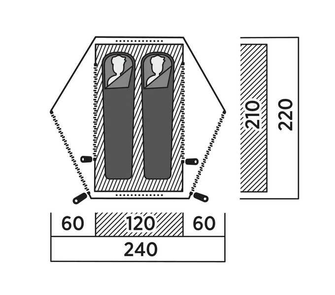 2 Personen Kuppelzelt Rago 2