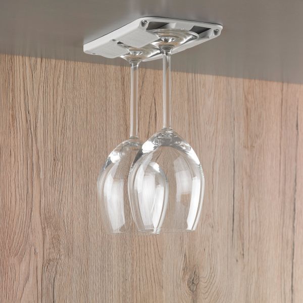 Stielglashalter 2er-Set lichtgrau