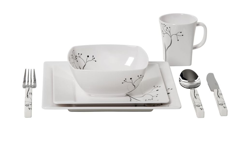 Geschirrserie Quadrato Black Pearl Geschirrset 16-teilig