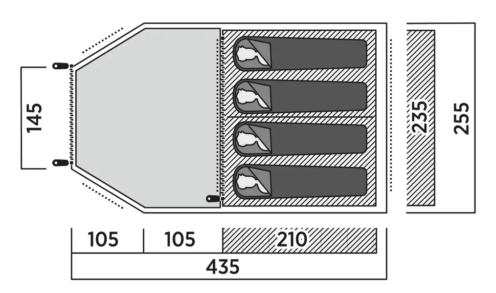4 Personen Tunnelzelt Hidra 4 Ausstellungsstück