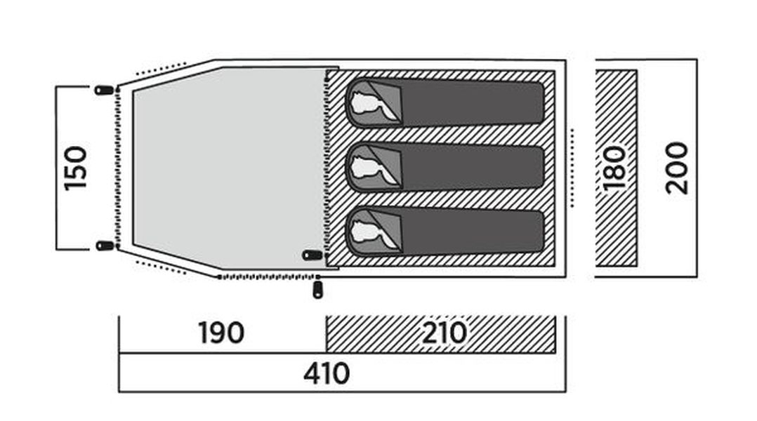 Tunnelzelt Spirit 300 Rustic Green für bis zu 3 Pers. Ausstellungsstück