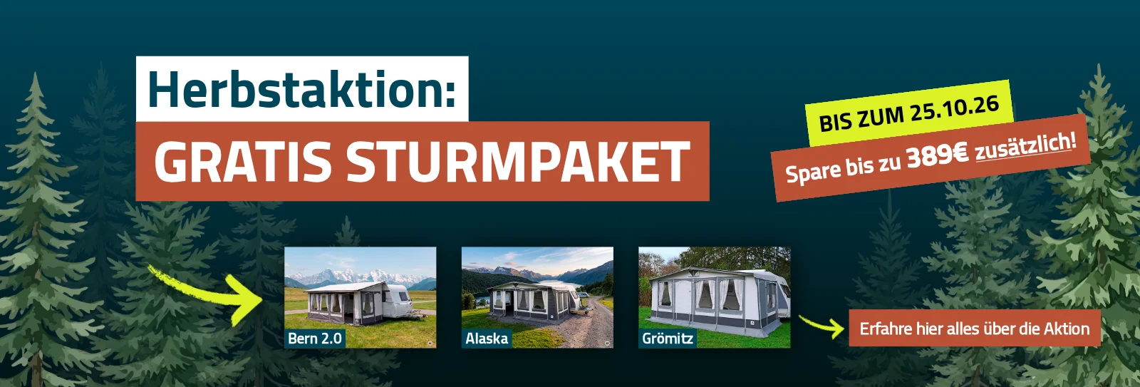 Hahn Zelte Herbstaktion Gratis Sturmpaket