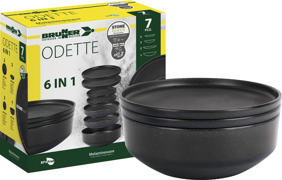 Geschirrset 6 in 1 Odette Double Black