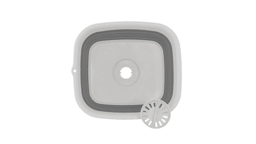 Collaps Waschschüssel mit Ablassstopfen Grey Mist