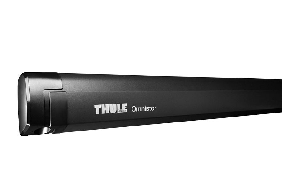 Thule Omnistor Kurbelmarkise  5200 zur Wandmontage, 4,5 x 2,5 m, Gehäuse anthrazit, Mystic-Grau
