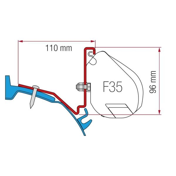 Markisenadapter Ford Custom Capland/Capfun für F35
