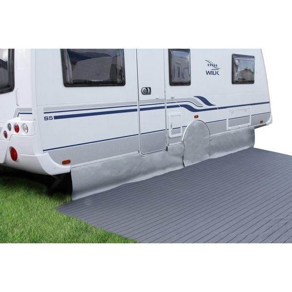 Bodenschürze für Wohnwagen mit abgesenktem Einstieg 400x60cm