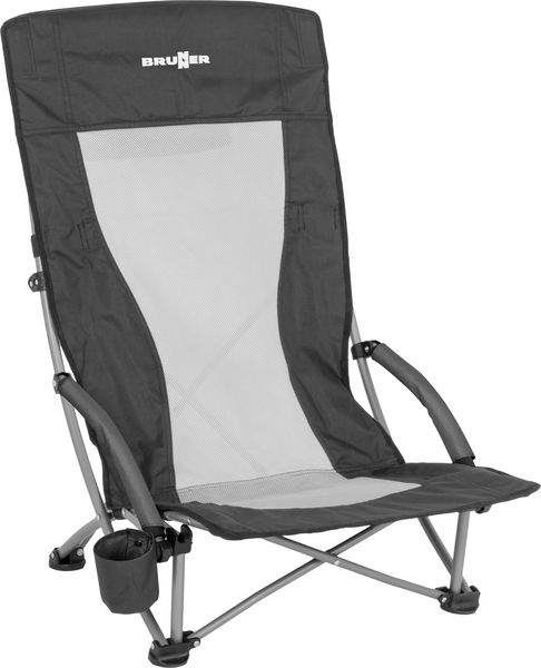 Strandstuhl Cuba Highback, schwarz/grau