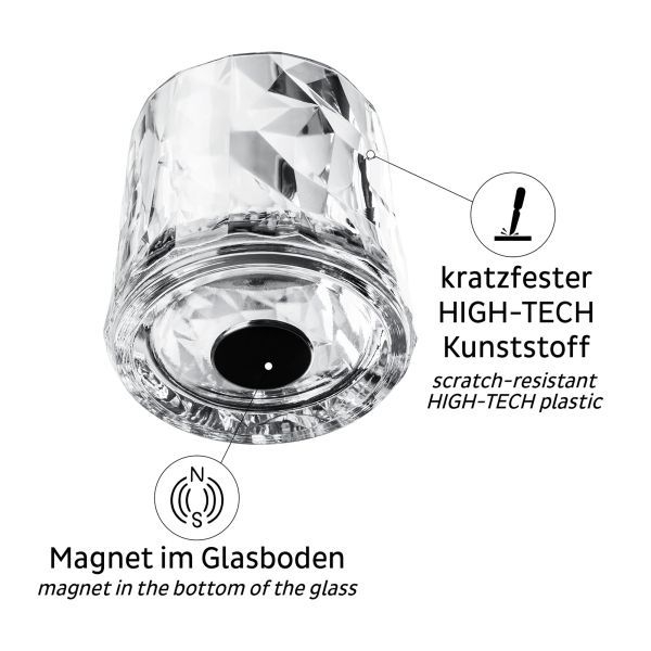 Magnet-Kunststoffgläser Whisky 250 ml, 2er-Set (crystal)