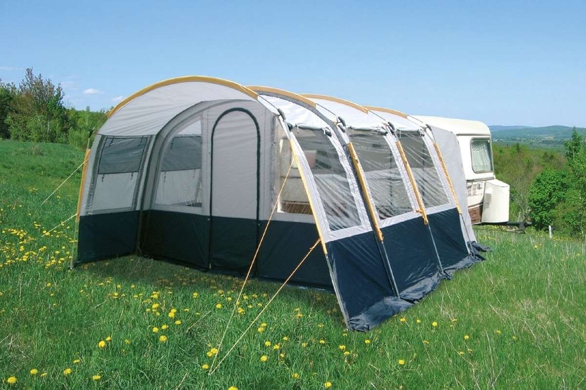 Eurotrail Spezielles Vorzelt Flex für Hymer Eriba Touring Triton blau  -einmal eingezogen-