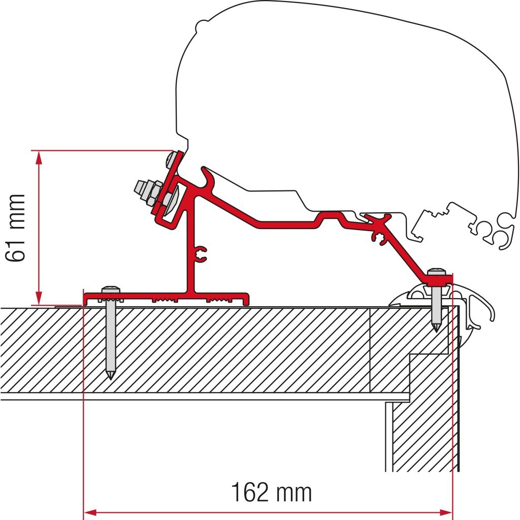 Adapter Caravan Roof 370 cm II. Wahl