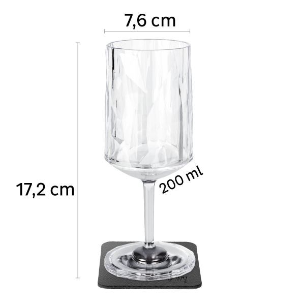 Magnet-Kunststoffgläser Weinglas 200 ml, 2er-Set (crystal)