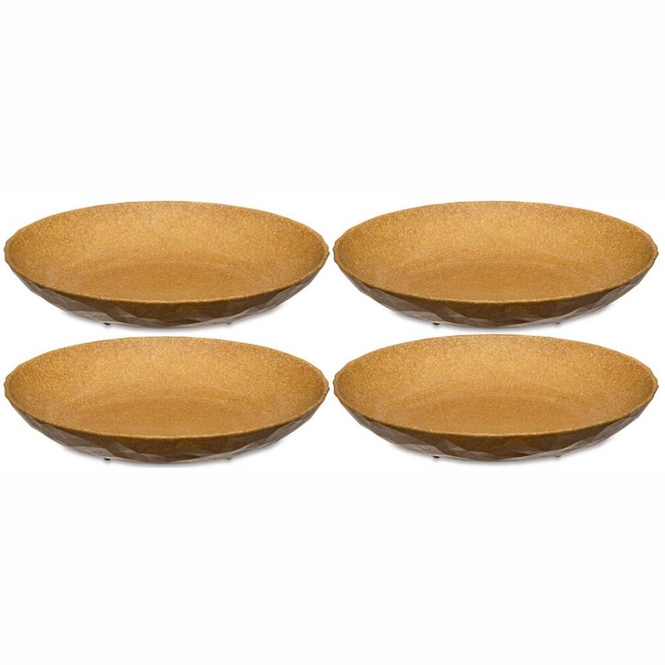 Teller tief koziol CLUB PLATE 22 cm, 4er-Set Farbe nature wood