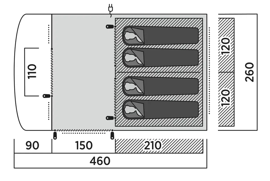 4 Personen Tunnelzelt Skarvan 4 Ausstellungsstück