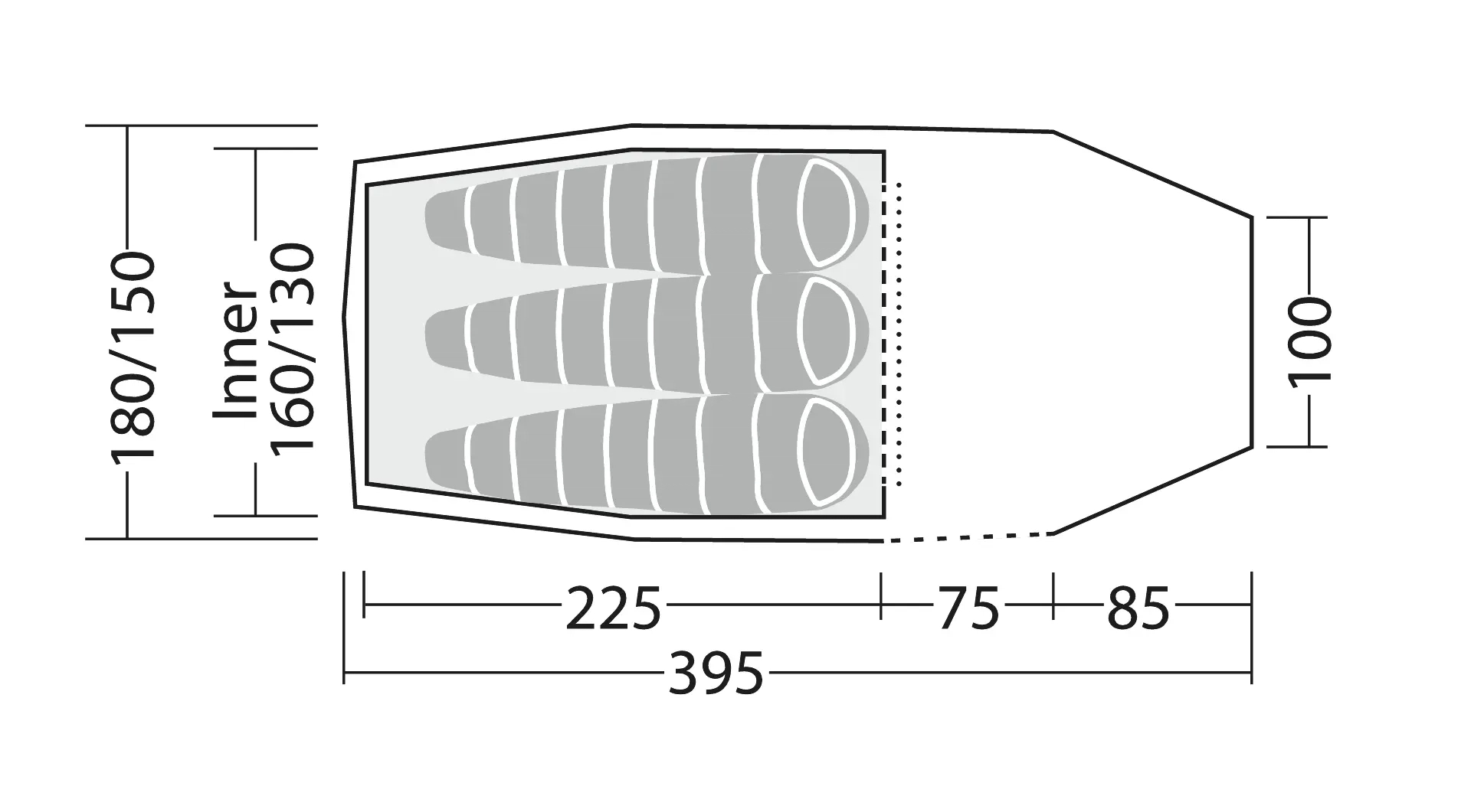 3 Personen Tunnelzet Voyager 3 Exp Ausstellungsstück