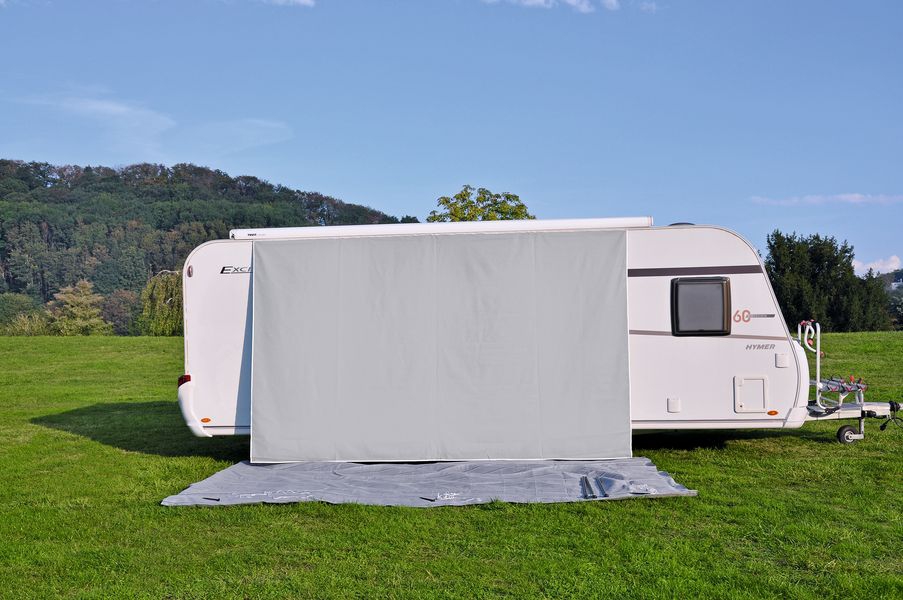 Universal Sonnendach WR200 Farbe hellgrau inkl. 3 Aufstellstangen 450x240cm