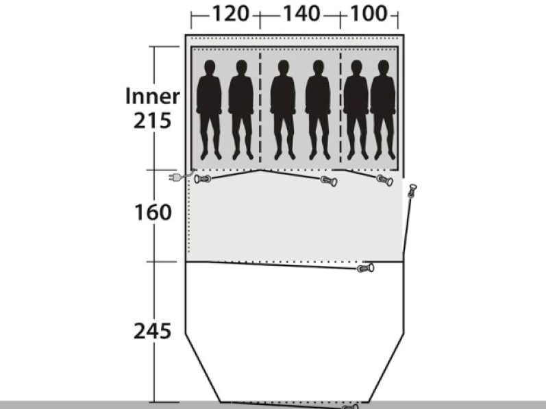 6 Personen Tunnelzelt Maytown 6 Ausstellungsstück/Muster