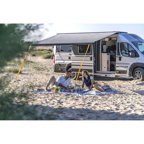 F80s Ducato Markisenpaket 370 Deep Black, Tuchfarbe Royal Grey
