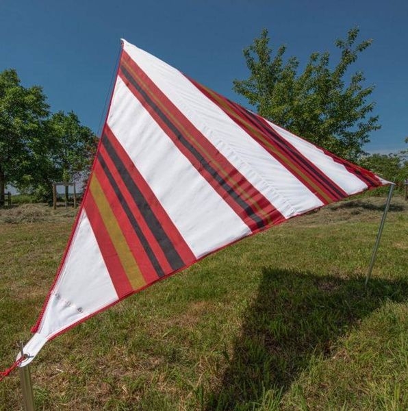Sonnensegel Bent Canvas Oriental rot-weiß gestreift