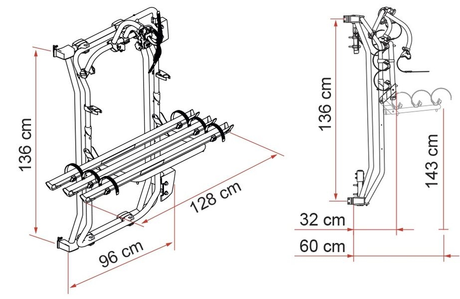 Carry Bike Frame Ducato 3 Bikes silber