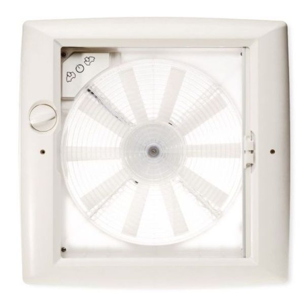Dachhaube 400 x 400, 25-60 mm, transparent mit Ventilator 12 Volt