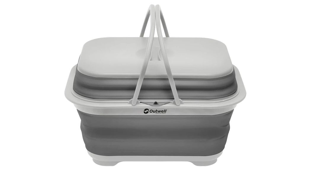 Collaps Waschbecken mit Griff und Deckel Grey Mist