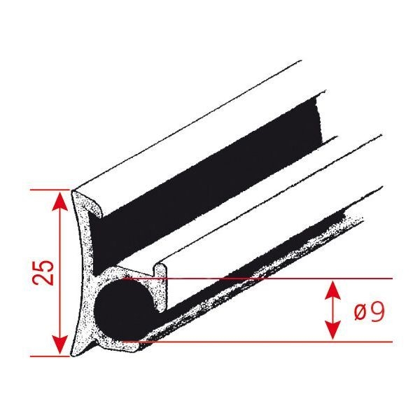 Keder-Profilschiene - 1 Meter