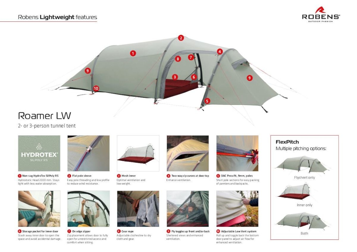 3 Personen Leichtgewicht Tunnelzelt Roamer 3 LW 3 Personen Leichtgewicht Tunnelzelt Roamer 3 LW