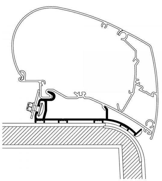 Roof Adapter für Eriba Nova Wohnwagen zu Omnistor Serie 6 und 9, Länge 4,5 m