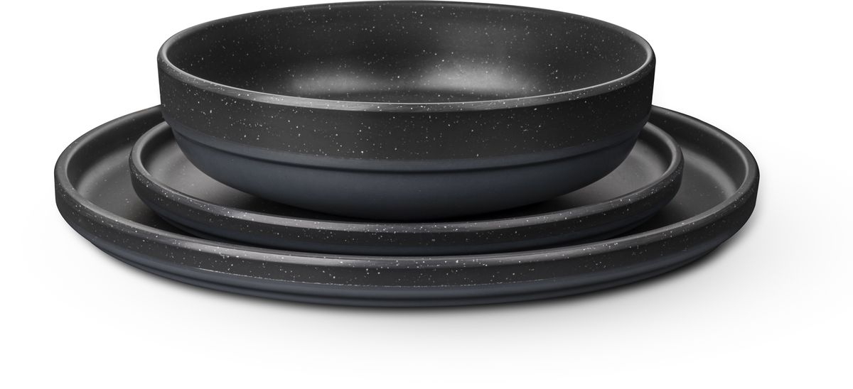 Geschirrset Midday Odette double black 12-teilig