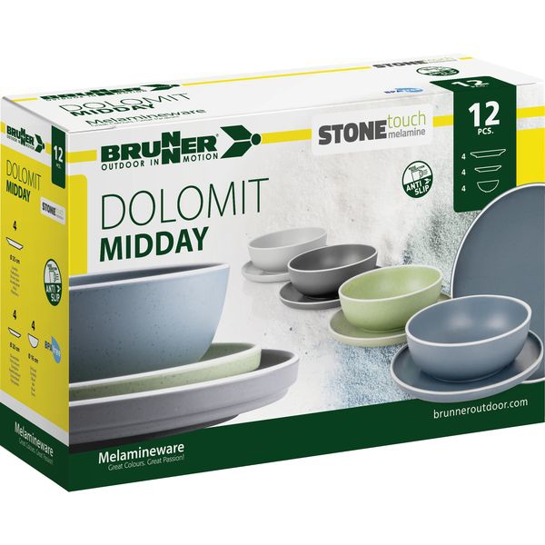 Geschirrset Midday Dolomit 12-teilig
